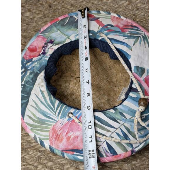 The Endless Summer Straw Beach Sun Hat Floral Print Travel Adjustable Strap